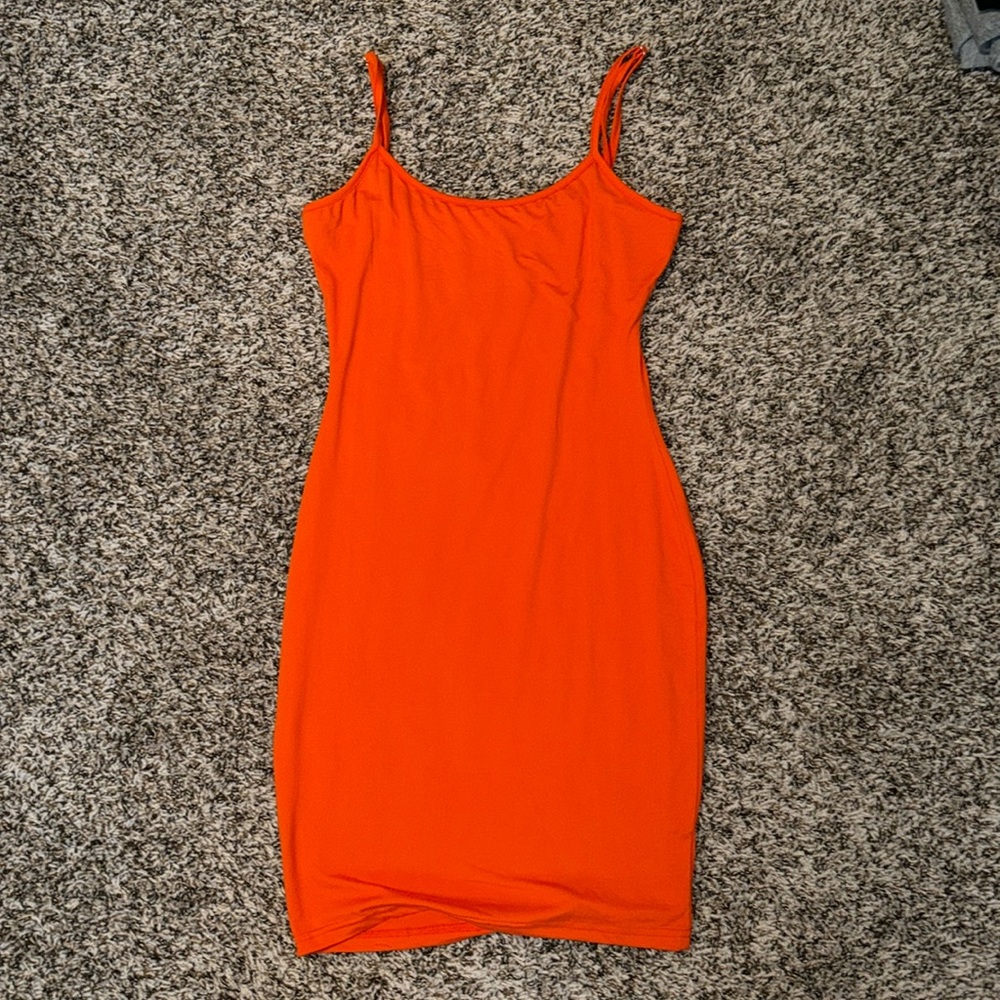 Orange body con dress